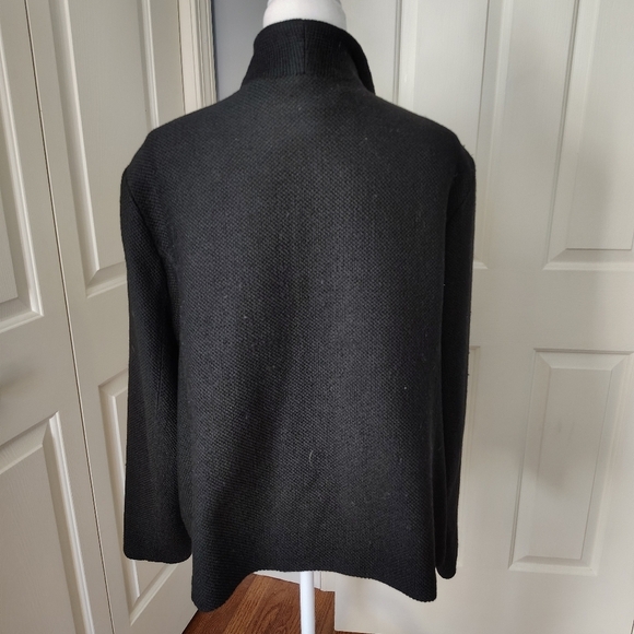 Eileen Fisher Black Honeycomb Textured Jacket 1X - Picture 3 of 15